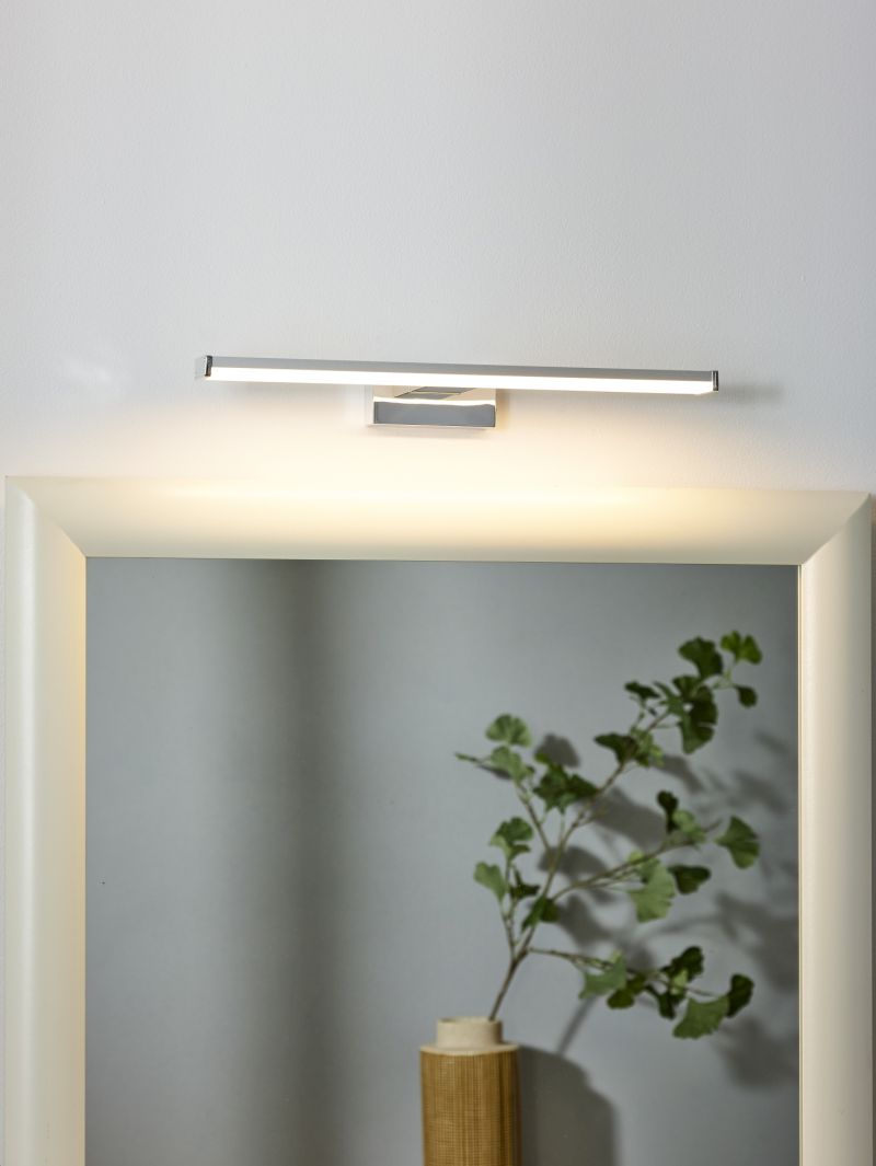 Lucide ONNO - Zrkadlové svetlo Kúpeľňa - LED - 1x8W 3000K - IP44 - Satin Chrome